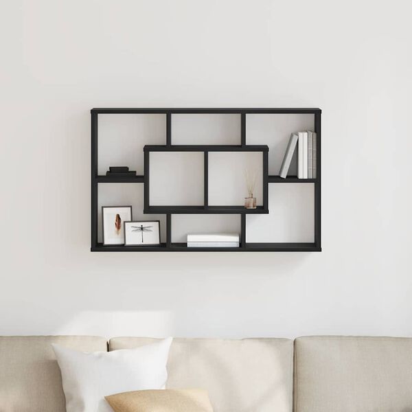 vidaXL P&oacute;łka ścienna z p&oacute;łką Czarny Dąb 85 x 16 x 52,5 cm