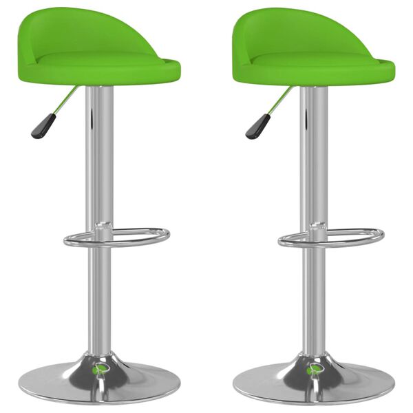 vidaXL Stołki barowe, 2 szt., zielone, sztuczna sk&oacute;ra