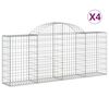 vidaXL Kosze gabionowe, 4 szt, 200x30x80/100 cm, galwanizowane żelazo