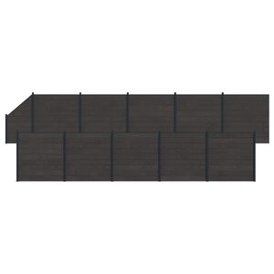 vidaXL Zestaw ogrodzeniowy 11 pcs 1830 x 186 cm WPC i aluminium Czarny