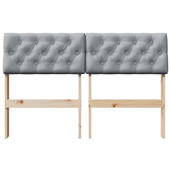 vidaXL Tapicerowane wezgłowie Jasnoszary 120 cm Lite drewno sosnowe