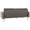 vidaXL 3-osobowa sofa z podnóżkiem, kolor taupe, tapicerowana tkaniną