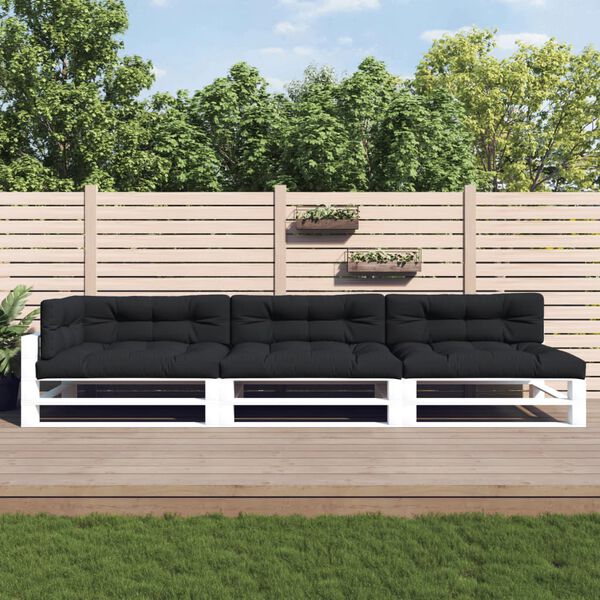 vidaXL Poduszki na palety, 7 szt., czarne, tkanina