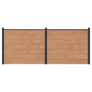vidaXL Panel ogrodzeniowy 2 pcs WPC i aluminium brązowy