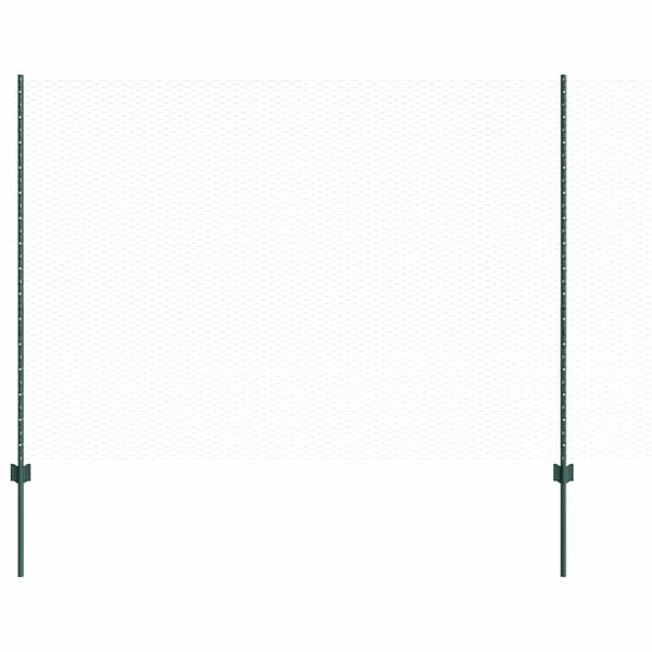 vidaXL Ogrodzenie z słupkami Zielony 1.5 x 25 m Stal