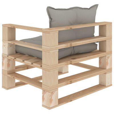 vidaXL Ogrodowe siedzisko z palet z poduszkami taupe, drewniane