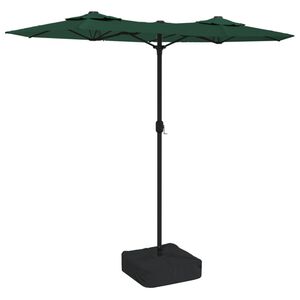 vidaXL Podw&oacute;jny parasol ogrodowy, zielony, 316x145 cm