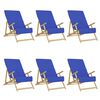 vidaXL Ręczniki plażowe, 6 szt., niebieskie, 60x135 cm, 400 g/m&sup2;