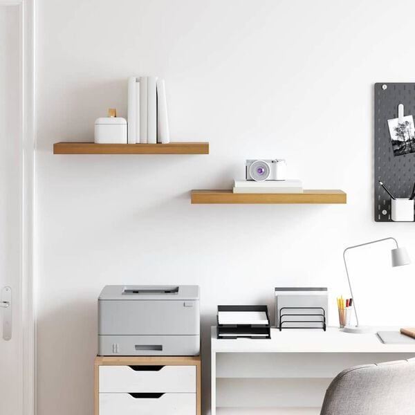 vidaXL P&oacute;łka ścienna Montowane na ścianie 2 pcs Brązowy 50 x 23 x 4 cm