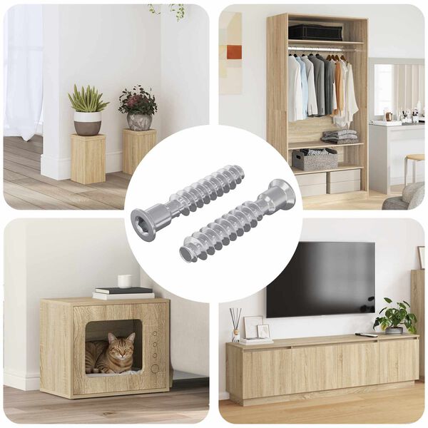 vidaXL Śruba z gł&oacute;wką kapeluszową 2 pcs Srebrny M7 x 40 mm Stal