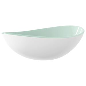 vidaXL Umywalka ze szkła hartowanego, 54,5x35x15,5 cm, biała