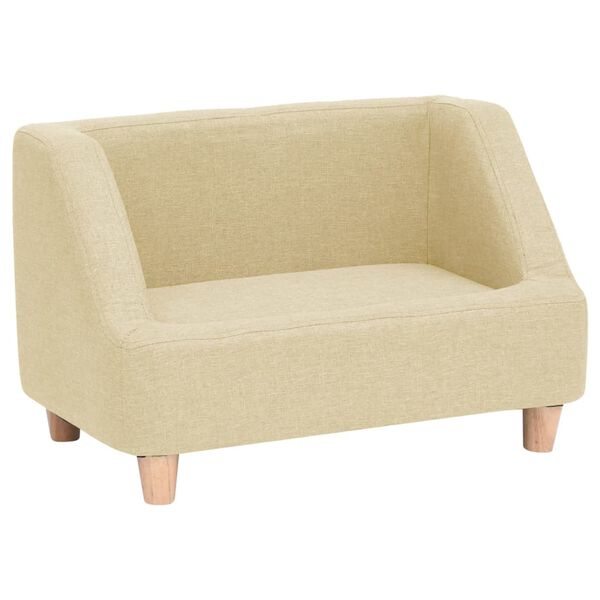 vidaXL Sofa dla psa, kremowa, 60x37x39 cm, lniana