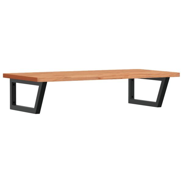 vidaXL P&oacute;łka ścienna pod umywalkę, stal i lite drewno bukowe