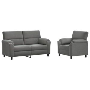 vidaXL Zestaw Sof 2 pcs ciemnoszary Welur