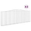 vidaXL Kosze gabionowe, 3 szt, 400x30x140/160 cm, galwanizowane żelazo