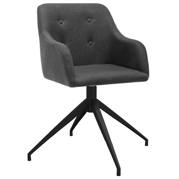 vidaXL Obrotowe krzesła stołowe, 4 szt., ciemnoszare, obite tkaniną