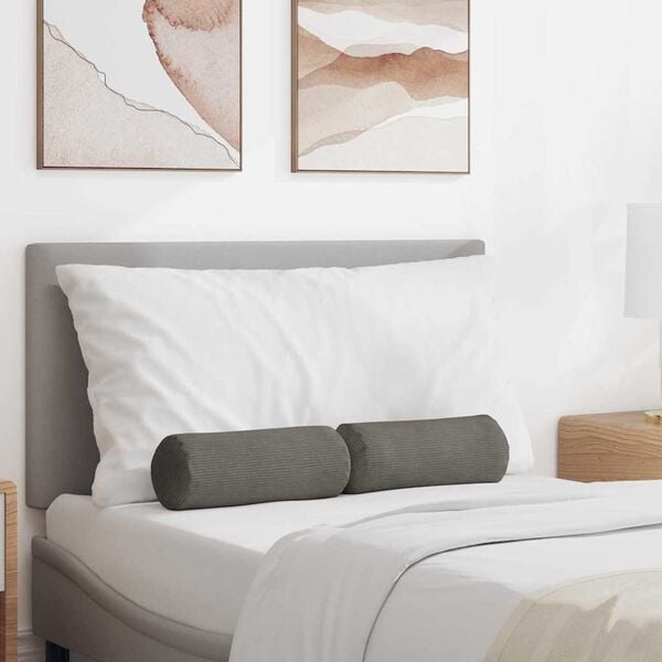 vidaXL Poduszki Wałkowe 2 pcs Jasnoszary Ø 15 x 40 cm