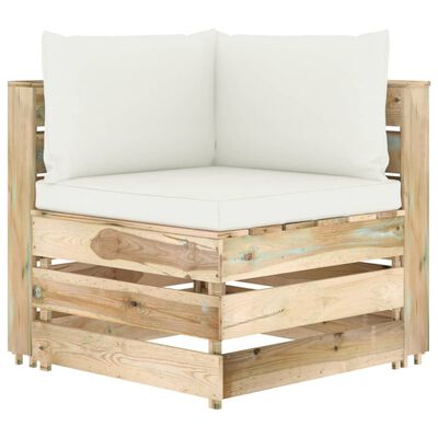 vidaXL Ogrodowa sofa 2-os z poduszkami, impregnowane na zielono drewno