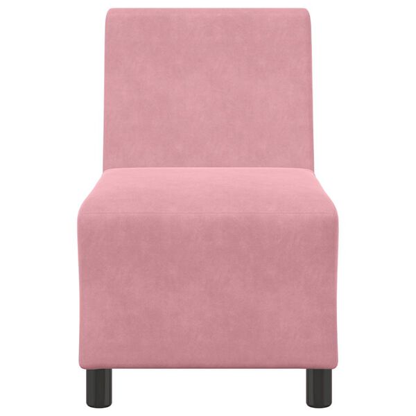 vidaXL Modułowa sofa bez podłokietnik&oacute;w, r&oacute;żowa, 55 cm, aksamitna