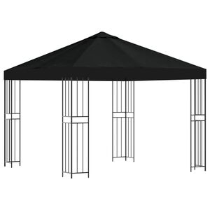 vidaXL Altana 3 x 3 m Czarny Poliester i Stal 190 gsm