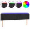 vidaXL Zagł&oacute;wek do ł&oacute;żka z LED, czarny, 203x16x78/88 cm, aksamit