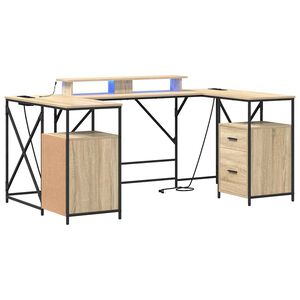 vidaXL Biurko Dąb Sonoma Drewno inżynieryjne 182 x 101 x 87,5 cm