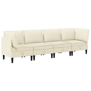 vidaXL Zestaw mebli do salonu 4 szt. kremowy tkanina