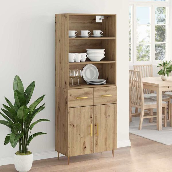 vidaXL Highboard z szufladą Dąb rzemieślniczy 69,5 x 34 x 180 cm