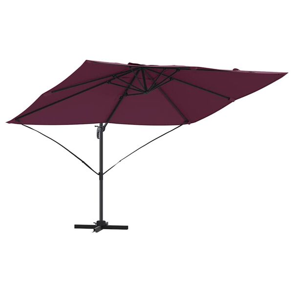 vidaXL Parasol plażowy Bordeaux Czerwony 351 x 250 x 260 cm