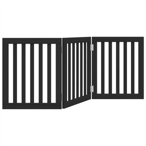 vidaXL Składana bramka dla psa, 3 panele, czarna, 150 cm