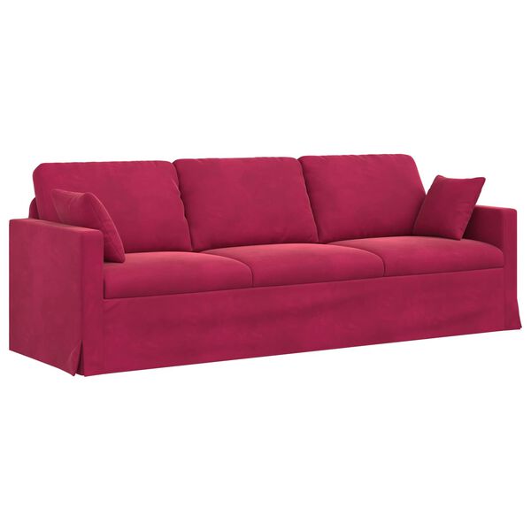 vidaXL Sofa Czerwone wino 228 x 78 x 80 cm Aksamit