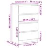 vidaXL Komoda, biała, 60x35x98,5 cm, materiał drewnopochodny
