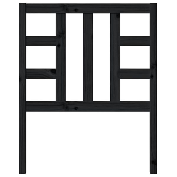 vidaXL Wezgłowie ł&oacute;żka, czarne, 81x4x100 cm, lite drewno sosnowe