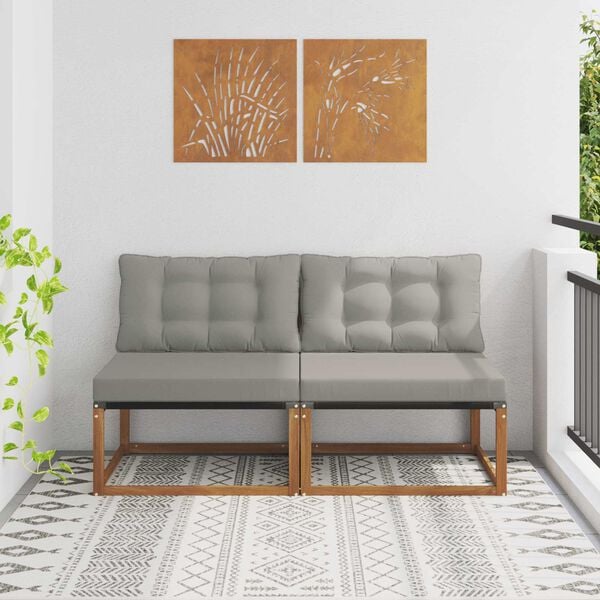 vidaXL 2 Sztuka Środkowa sofa ogrodowa Lite Drewno Akacji Naturalny