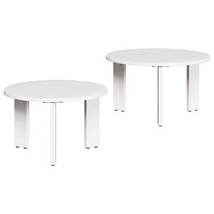 vidaXL Stolik kawowy 2 szt. Biały 47,5 x 47,5 x 27 cm
