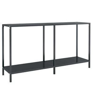 vidaXL Stolik konsolowy, czarny, 140x35x75,5 cm, szkło hartowane