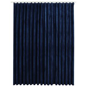 vidaXL Zasłona zaciemniająca z haczykami, aksamit, granat, 290x245 cm