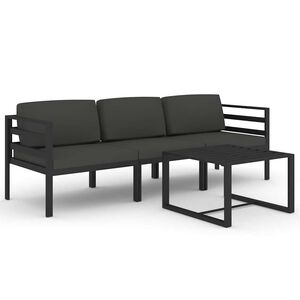 vidaXL 4-cz. zestaw mebli ogrodowych, poduszki, aluminium, antracyt
