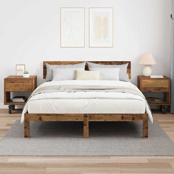 vidaXL Stolik nocny 2 pcs Stare drewno 40,5 x 40 x 48 cm