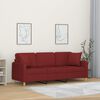 vidaXL 3-osobowa sofa wypoczynkowa z poduszkami, bordowa, 180 cm