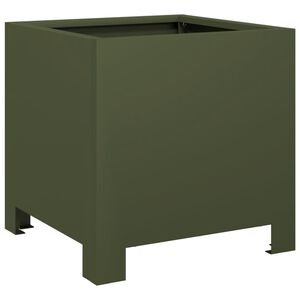 vidaXL Donica ogrodowa, oliwkowozielona, 30x30x30 cm, stalowa