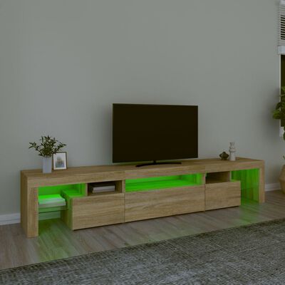vidaXL Szafka pod TV z oświetleniem LED, dąb sonoma 215x36,5x40 cm
