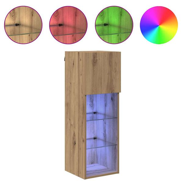 vidaXL Szafka na telewizor montowana na ścianie Dąb rzemieślniczy