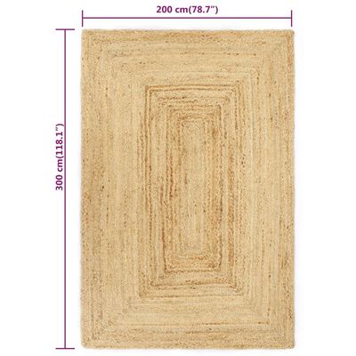 vidaXL Ręcznie robiony dywan z juty, 200x300 cm