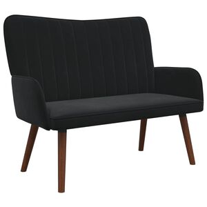vidaXL Sofa dwuosobowa Czarny 115 x 61 x 87 cm Welur