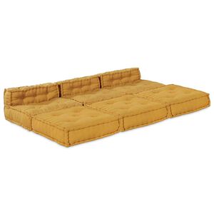 vidaXL Modularna jednostka sofy tkanina ż&oacute;łty 210 x 140 x 56 cm