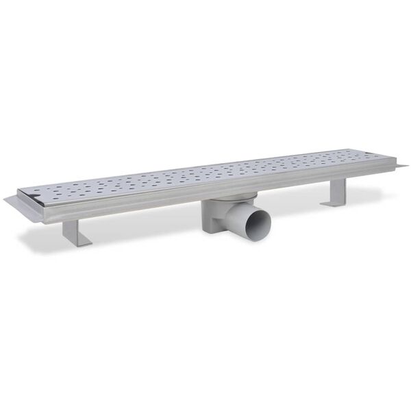 vidaXL Kratka odpływowa, liniowa, 630x140 mm, kropki, stal nierdzewna