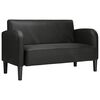 vidaXL Sofa dwuosobowa czarna 110 cm ze sk&oacute;ry ekologicznej