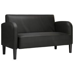 vidaXL Sofa dwuosobowa czarna 110 cm ze sk&oacute;ry ekologicznej
