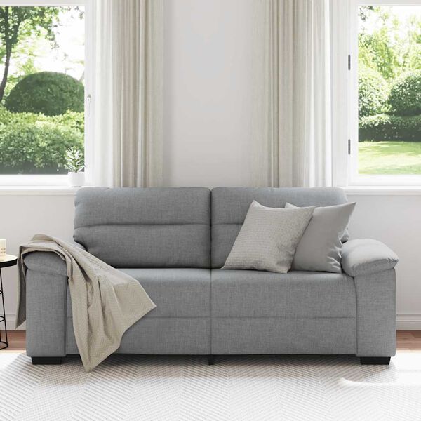 vidaXL Sofa 2-osobowa, jasnoszara, 140 cm, tapicerowana tkaniną